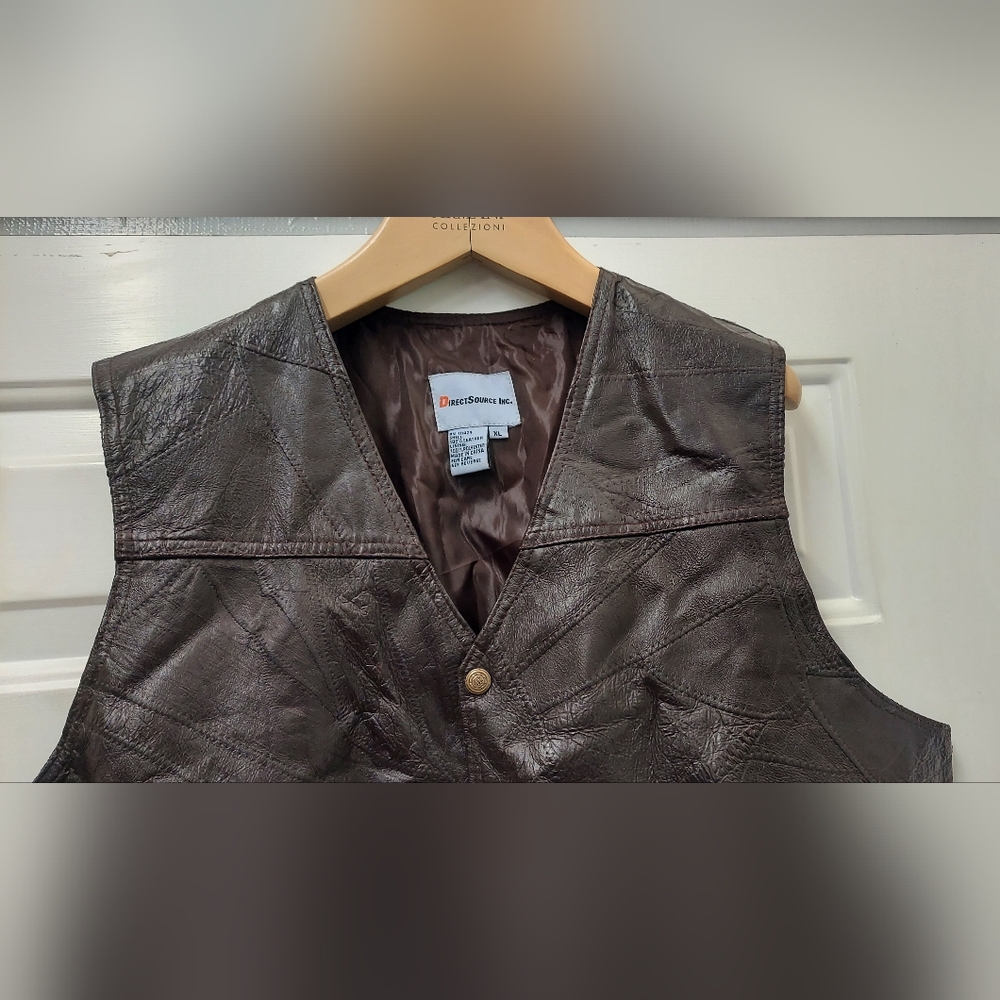 Direct Source Men's Brown Patchwork Leather 4-Sna… - image 6